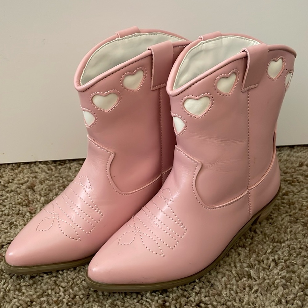 Lola + The Boys Pink Heart Kids Boots